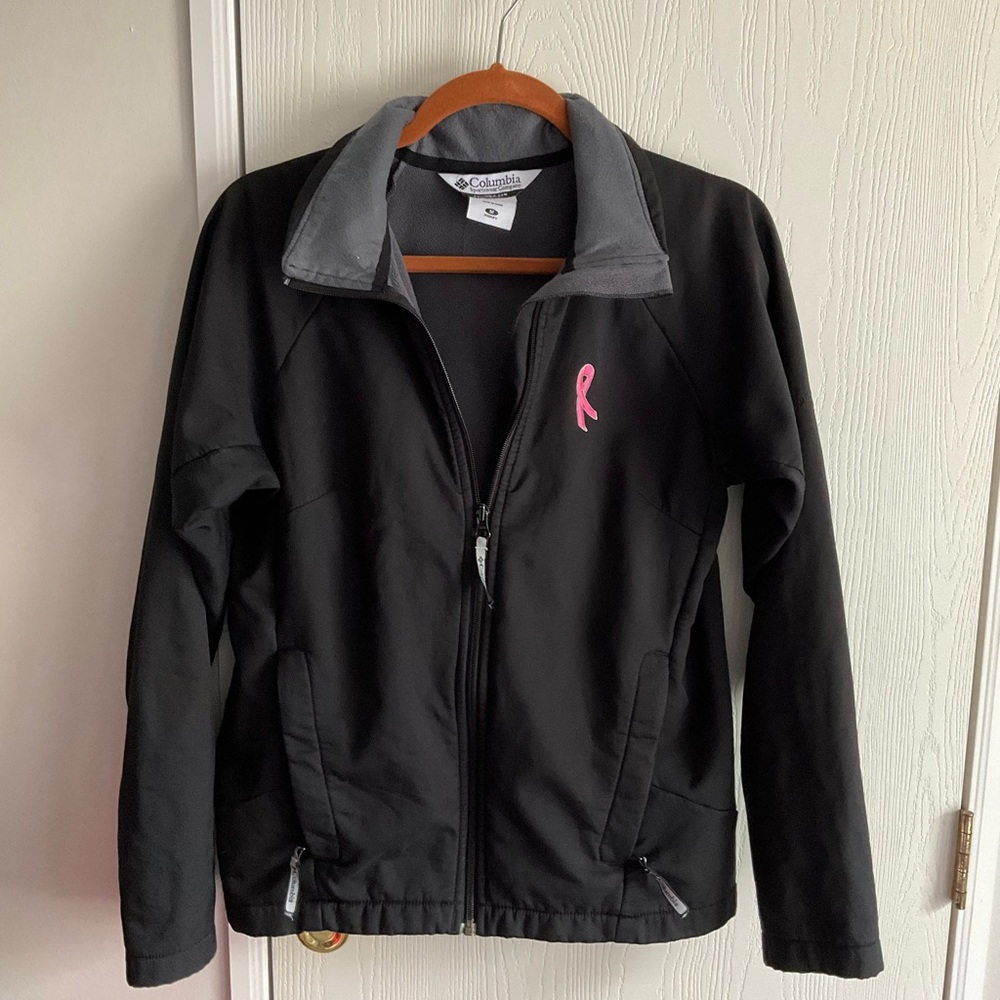 Columbia Black Jacket with Pink Ribbon Breast Cancer Awareness